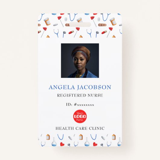 登録ナースヘルスケアのロゴ バッジ (正面)