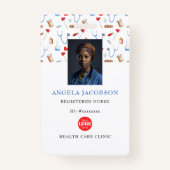 登録ナースヘルスケアロゴバーコード バッジ (正面)