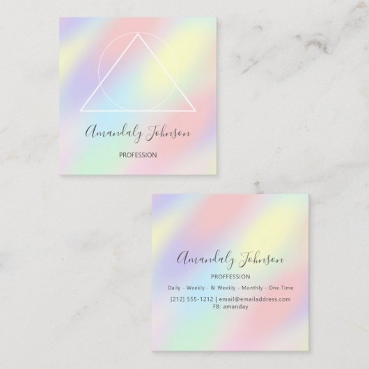 登録ナースヘルスドクターフィシカンパスステル スクエア名刺 (正面/裏面)