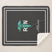 登録ナースメディカルカドゥセウスターコイズカスタム シェルパブランケット (正面(横))