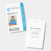 登録ナースメディカルセンター従業員の写真ID バッジ (正面＆裏面)