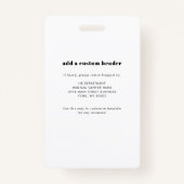 登録ナースメディカルセンター従業員の写真ID バッジ (裏面)