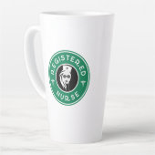 登録ナースロゴバッジデザイン カフェラテマグ (左アングル)