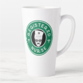 登録ナースロゴバッジデザイン カフェラテマグ (右)