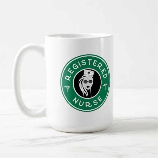 登録ナースロゴバッジデザイン コーヒーマグカップ (左)