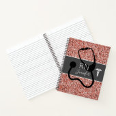 登録ナース医療バラ金ゴールドグリッター名 ノートブック (内部)