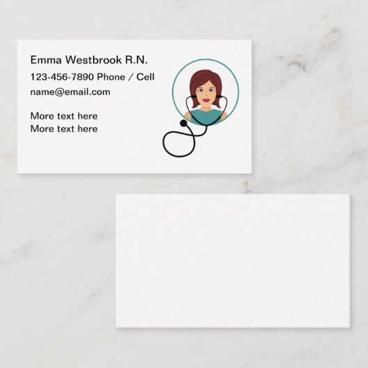 登録ナース医療名刺 名刺 (正面/裏面)