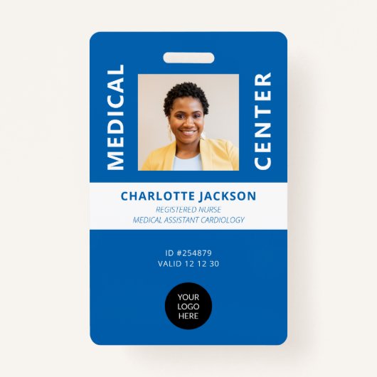 登録ナース医療従事者写真ID バッジ (正面)