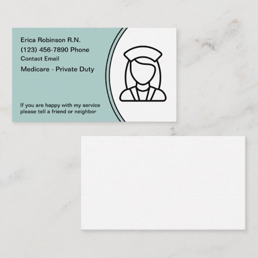 登録ナース医療用名刺 名刺 (正面/裏面)