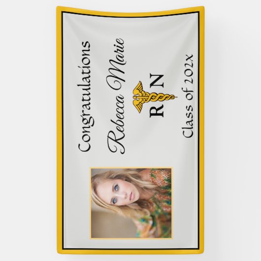 登録ナース卒業カドゥセウス旗 横断幕 (縦)