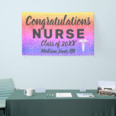登録ナース卒業レインボーグリッターカスタム 横断幕 (トレードショー)