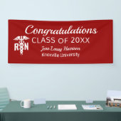 登録ナース卒業医療赤カスタム 横断幕 (トレードショー)