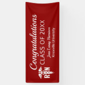 登録ナース卒業医療赤カスタム 横断幕 (縦)