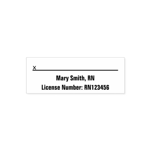 登録ナース名ライセンス番号署名欄 セルフインキングスタンプ (デザイン)