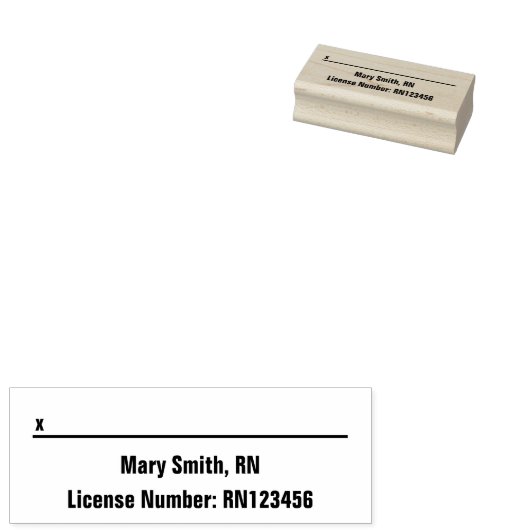 登録ナース名ライセンス番号署名欄 ラバースタンプ (押印)