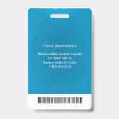 登録ナース従業員の写真IDセキュリティバッジ バッジ (裏面)