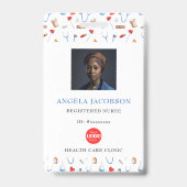 登録ナース従業員の写真ID バッジ (Front)