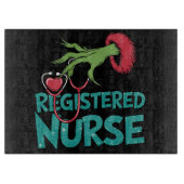 登録ナース聴診器サンタ小妖精や小人クリスマス カッティングボード (正面)