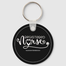 登録ナース聴診器パーソナライズされた(RN) キーホルダー