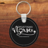 登録ナース聴診器パーソナライズされた(RN) キーホルダー (正面)