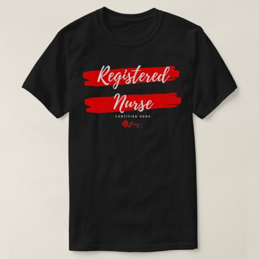 登録ナース認定ヒーロー2ストライプ1 Tシャツ (デザイン正面)