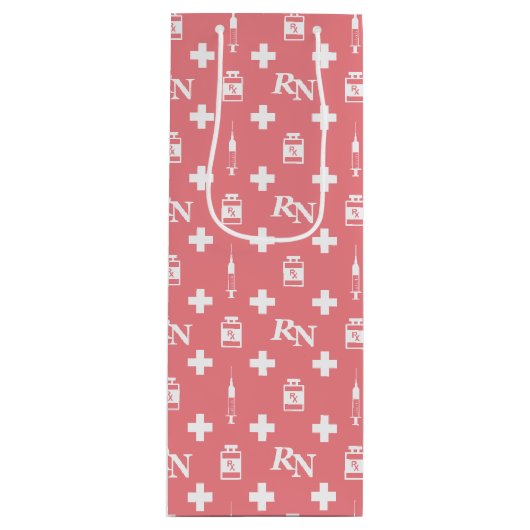 登録ナース誕生日 ワインギフトバッグ (正面)