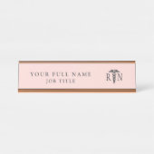 登録ナース赤面ピンクメディカルカドゥセウス デスクネームプレート (正面)