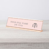 登録ナース赤面ピンクメディカルカドゥセウス デスクネームプレート (正面)