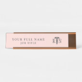 登録ナース赤面ピンクメディカルカドゥセウス デスクネームプレート (正面)