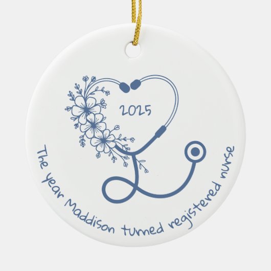 登録ナース2025年卒業クラス セラミックオーナメント (正面)