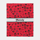 登録ナース パーソナライズされた フリースブランケット (正面)