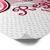 登録ナース、ピンクの十字旋回 ポスター (角)