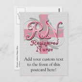 登録ナース、ピンククロススワール ポストカード (正面/裏面)