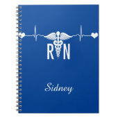 登録ナース(RN) EKGカドゥセウス記号 ノートブック (正面)