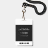 登録ナースcaduceus黒白フォトID バッジ (裏面（ネックストラップ付）)