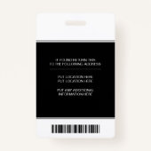 登録ナースcaduceus黒白フォトID バッジ (裏面)