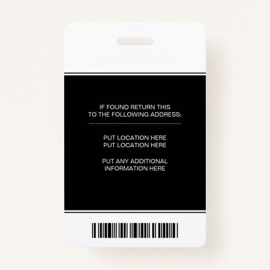 登録ナースcaduceus黒白フォトID バッジ (裏面)