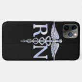 登録ナースRNカデュセスヘビスタイルオンブラック Case-Mate iPhoneケース (裏面(横))