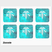 登録ナースRNカドゥセウスターコイズカスタム スクエアシール (シート)