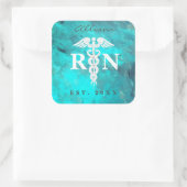 登録ナースRNカドゥセウスターコイズカスタム スクエアシール (バッグ)