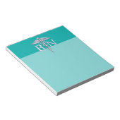 登録ナースRNカドゥセウスターコイズ ノートパッド (アングル)