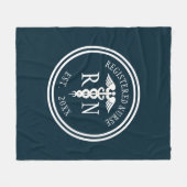 登録ナースRNカドゥセウス卒業年青 フリースブランケット (正面(横))