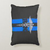 登録ナースRNカドゥセウス炭素繊維ストライプ繊維 アクセントクッション (正面(垂直))