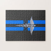 登録ナースRNカドゥセウス炭素繊維デコール ジグソーパズル (横)