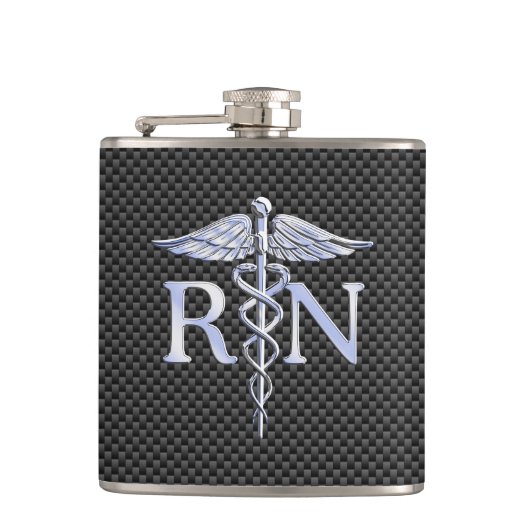 登録ナースRNカドゥセススネークブラックカーボン フラスク (正面)