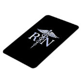 登録ナースRNシルバーカドゥセウスのブラック マグネット (左側)