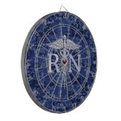 登録ナースRNシルバーカドゥセウス海軍迷彩柄 ダーツボード (正面左)