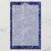 登録ナースRNシルバーカドゥセウス海軍迷彩柄 便箋 (正面)