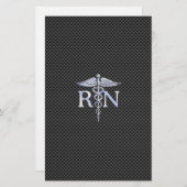 登録ナースRNシルバーカドゥセスヘビ 便箋 (正面/裏面)