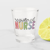 登録ナースRNナース卒業 ショットグラス (正面)